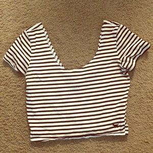 PINK Striped Crop Top